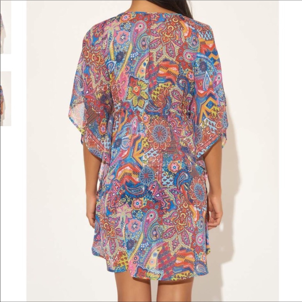 BLEU ROD BEATTIE Groovy Baby Hippie Vibe Colorful Swim Caftan Coverup  Small NWT - Picture 2 of 7